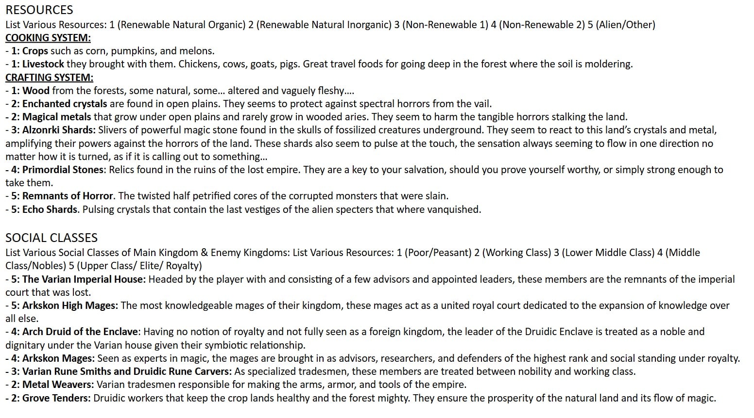 Worldbuilding Resources and Social Classes-min